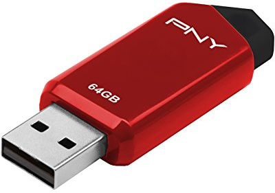 PNY Retract USB 2.0 Flash Drive, 64GB (P-FD64GRTC-GE)
