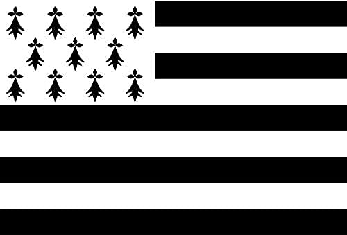 AZ FLAG Pavillon Bretagne 2 150x90 cm Maille Bloquée Anneaux Plastique | Usage extérieur et nautique Pavillon nautique breton résistant aux intempéries avec coutures doubles et bords renforcés