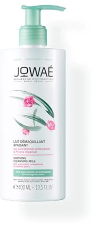 JOWAÉ Latte Struccante Lenitivo Viso e Occhi con Peonia Imperiale, per la Pelle da Normale a Secca, anche Sensibile, Formato da 400 ml