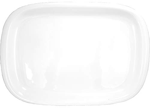 Desconocido Fuente Plato Porcelana Rectangular Color Blanco Puro (34 x 23 cms)