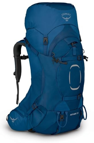 Osprey Aether 55 Trekkingrucksack für Männer Deep Water Blue - S/M