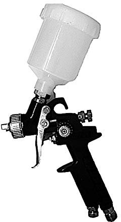 Mini aerógrafo HVLP con taza, 125 ml, pistola para retoques de precisión, pintura para esmaltes y transparentes (pistola de 0,5 mm de diámetro)