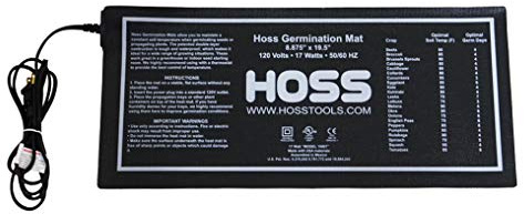Hoss Germination Mat | 17 Watt | 8.875 x 19.5 | Heavy-Duty Seed Starting Mat | UL Listed for Safety