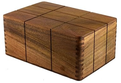 ROOGU Schatulle aus Akazienholz Kasten Etui Schach Box Gitter Figuren bis ca. 3.75'' KH Schmuck Uhren Aufbewahrung