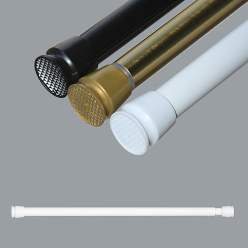 Klemmstange, Metall-Stange, Ausziehbar, Gardinenstange ohne Bohren und Schrauben, Ø 19/22 mm, Länge 55-90 cm, weiß-glänzend