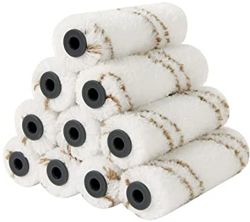 Mister Rui Microfiber Paint Roller 4 Inch, 10 Pack Small Paint Roller Covers, 10 mm Nap, Mini Paint Roller for Use with All Paints and Stains