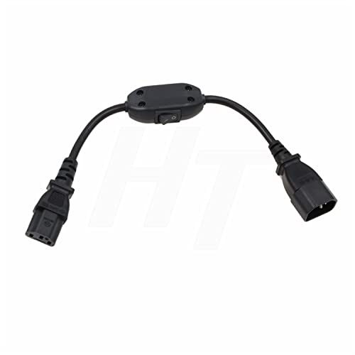 HangTon IEC320 C13 C14 Stromversorgungskabel mit Schalter On Off für Gitarren Pedalboard USV Monitor Computer, 125V/10A 250V/6A 35cm