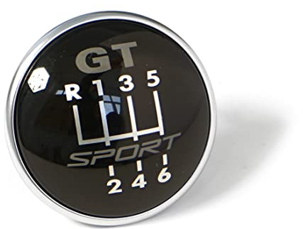 Volkswagen 1K0711144G Plakette Schaltknauf 6-Gang GT Sport Schalthebel Emblem, 4-Punkt-Aufnahme