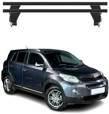 Menabo - Portabicicletas de Techo Compatible con Toyota Urban Cruiser 2009 – 2014 | Portabicicletas portaequipajes de Aluminio 2 Piezas Negro