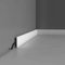 Porte Italiane, Zoccolino Battiscopa Passacavi in HDF, Resistente all'Acqua, Ideale per Pavimenti in Laminato, Ceramica e Resina, Prezzo/Quantità al Metro Lineare, Misura 12x90 mm, Bianco Matrix