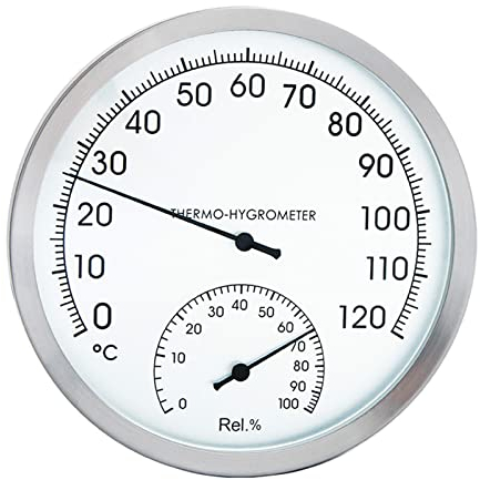 Küchen-Ofen-Thermometer, rundes Thermometer, Hygrometer, Edelstahl, Temperaturanzeige, hohe Temperaturbeständigkeit zum Backen im Ofen