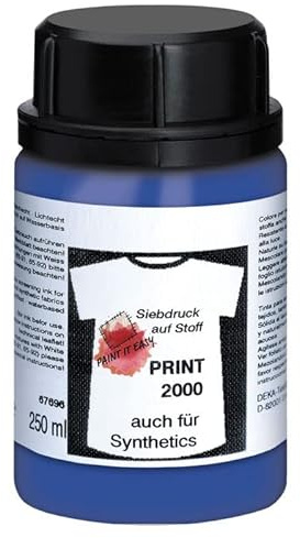 PAINT IT EASY NEU Siebdruckfarbe DEKAPRINT 2000, 250 ml, Mittelblau