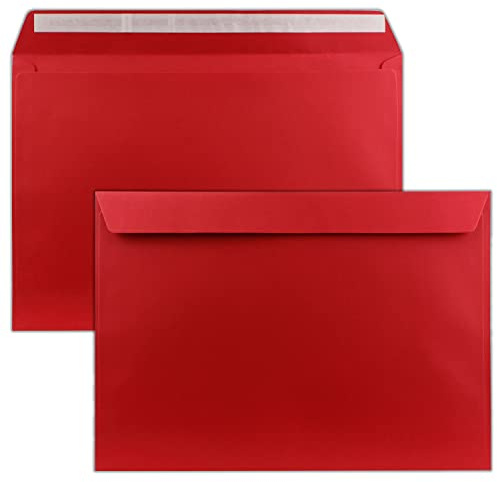 10 grandi buste XXL DIN C4 in rosso rosa - 22,9 x 32,4 cm - autoadesive senza finestra - busta da spedizione adatta per DIN A4