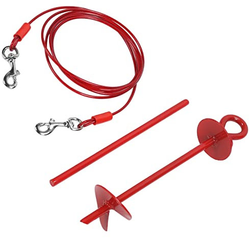 MUALIK Hund?Boden?Anker?Kit, einfach zu installierender Hund?Ausbinden?Pfahl hohe Tragfähigkeit Edelstahl für Strand?Zubehör (3 m) (Farbe: 3 m)