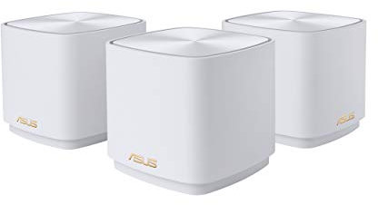 Asus ZenWiFi AX Mini (XD5) Dual-Band Whole Home Mesh WiFi System (3 Pack), WiFi 6, 802.11ax, up to 5000 sq ft & 5+ Rooms, AiMesh, Lifetime Free Internet Security, Parental Controls, Easy Setup