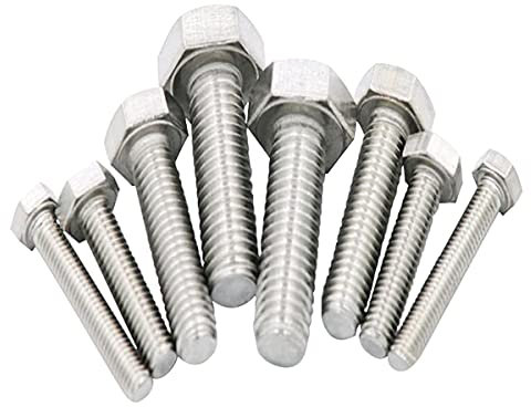 MACHSWON 50 Stück Sechskantschrauben, M14 x 100 mm, 304 Edelstahl, DIN933 Sechskantgewinde, Vollgewinde, Sechskantschrauben