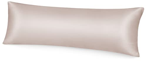 Fittia Satin Seitenschläferkissen bezug 40 x 145 Seidig, 1 Stück, Taupe