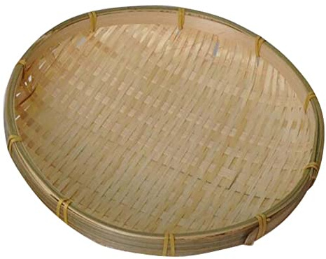 ZEALMAX Handgefertigter Aufbewahrungskorb aus Bambus, Reissieb aus Bambus, Obstteller für den Haushalt, 30 cm (11,8 Zoll)
