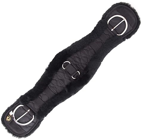 Merauno® Lambs wool Western Contour Girth Saddle Girth Made of Quality Merino Lambs wool, Special Anatomically Concave Shape for Better Slip Resistance Colour: Black 65 cm