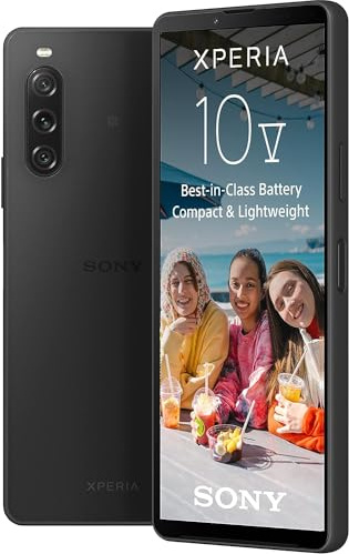 Sony Xperia 10 V (batterie 5 000 mAh, 6, 1 pouces 21:9 Wide OLED, triple objectif, léger et compact, jack audio 3, 5 mm, Android 13, IP65/68) 24+12 mois de garantie [Amazon Exclusif] Noir