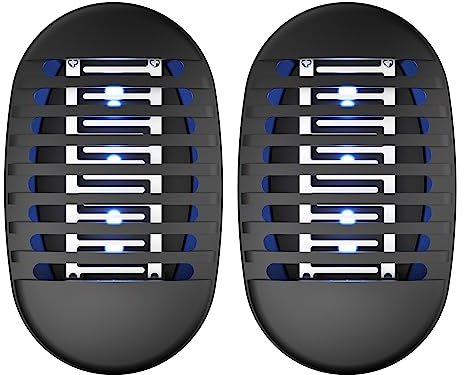 Insetticida Elettrico, Zanzara Killer con Luce UV, Potente Elettrico Zanzara Bug Zapper con Spazzola di Pulizia, Controllo Zanzare per Casa, Camera da Letto, Cucina, Ufficio - 2PC