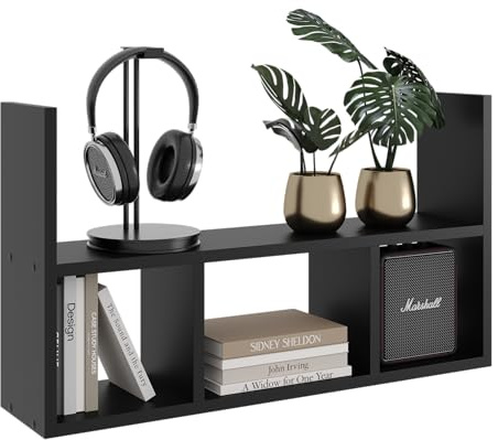 KUBUTKU Wandregal 45x78x18 Hängeregal Mordern Design Schweberegal für Wohnzimmer Schlafzimmer Büro und Küche (Schwarz)