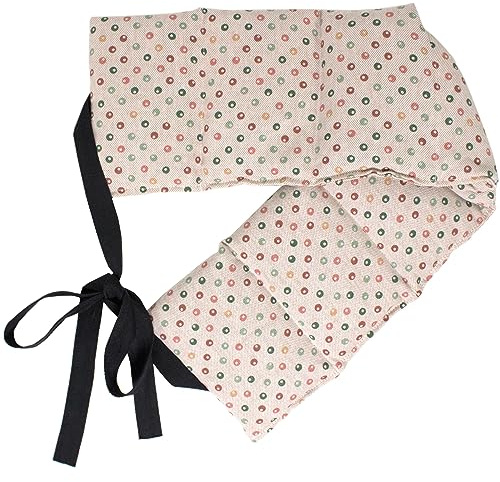 Bio-Dinkelkissen 7-Kammer mit Band, 65x15 Bio-Stoff Punkte - Wärme-Gürtel, langes Kissen zum Binden, Rücken