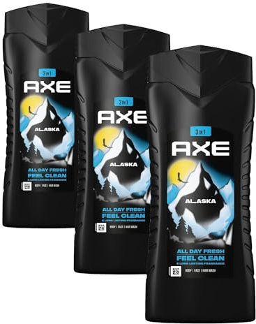 Axe 3-in-1 Duschgel & Shampoo Alaska XL für langanhaltende Frische Männer Duschgel dermatologisch getestet 400 ml (Packung mit 3)