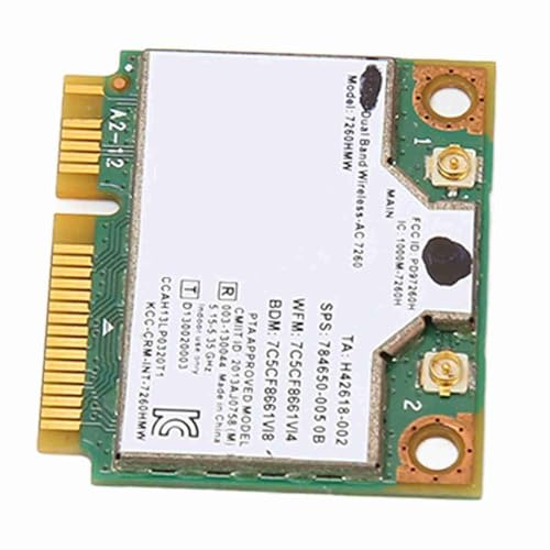 Scheda Wireless 7260HMW Scheda WiFi, Adattatore di Rete Mini PCIe AC 7260 Wireless Dual Band per s 7 s 10, per Laptop Desktop Minihost, Non for, Non per
