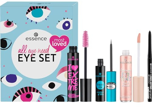 essence all eye need EYE SET, acetonfrei, vegan, ohne Mikroplastikpartikel, ohne Parfüm, 1er Pack (4pcs)