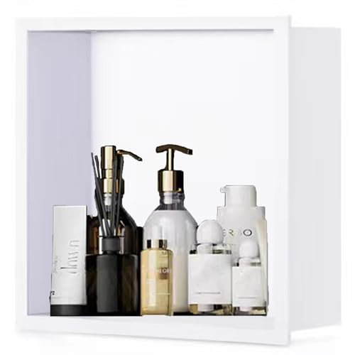 Wandnische Dusche - Duschnische - Wandnische, Shower Niche Eingebettete für die Dekoration von Hotelbadezimmern und Aufbewahrung zu Hause (Farbe : Weiß, Größe : 320x320x125mm)