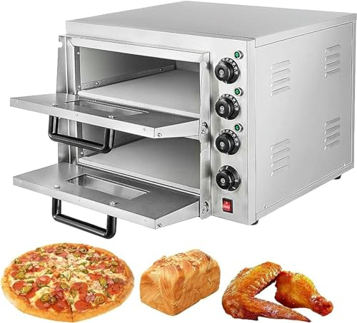 GFXYQPDNV Forno Elettrico per Pizza da 3000w, Forno Toast A Due Piani, 50-350 ℃ con Un Timer, per Il Ristorante, Feste in Casa