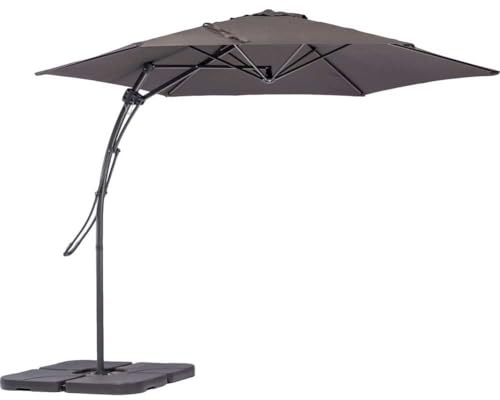 BAKAJI Ombrellone da Giardino Decentrato 3 x 3 Mt Palo in Metallo Chiusura a Leva Base a Croce Sistema Air Vent Arredamento Esterno Gazebo Piscina Giardino Terrazzo Ambienti Esterni