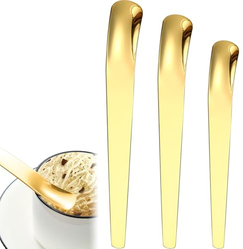 3 Pcs Ice Cream Scoop, Gold Ice Cream Scooper, 5.5inch 7inch 7.8inch Portable Scoop Design Non Stick Cookie Spoon for Ice Cream