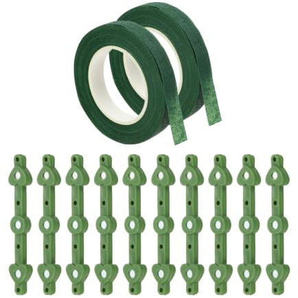 PATIKIL Blumenanstecker Magnet Korsage Broschen mit 2 Rollen Blumenwickelband für DIY Hochzeit, Grün (10 Paare)