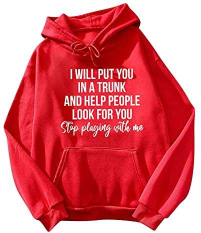 Sudadera con capucha para mujer, diseño de anime 2024, ajuste holgado, con forro de lana, esencial para otoño, sudadera con capucha para adolescentes, te pondré en un baúl y ayudaré a la gente a