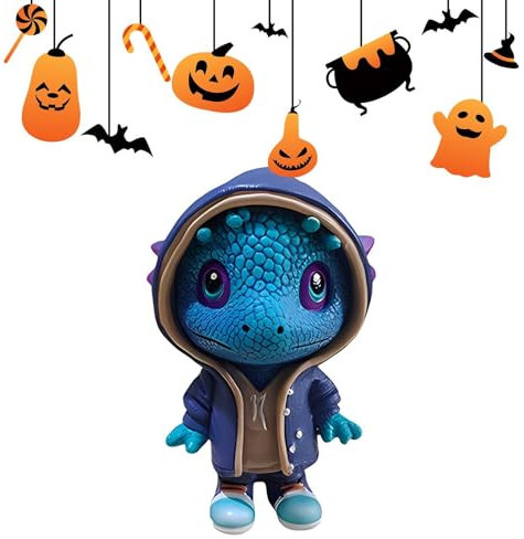 Coole Drachenfiguren | Drachenstatue Harz Dinosaurier Skulptur | Entzückende Halloween-Ornamente, handgefertigte Drachenstatuen für Schreibtisch-, Haus- und Gartendekorationen