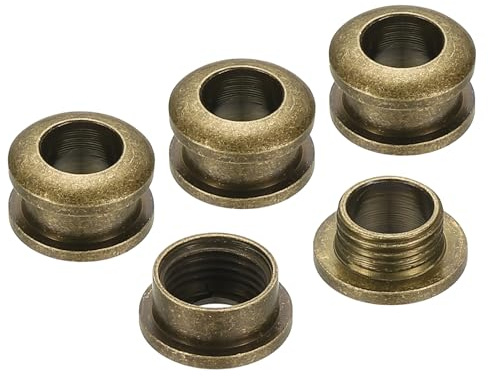 PATIKIL 4pz Occhielli Solidi in Ottone da 5mm (1/5), Occhielli Autoportanti con Superficie Arco e Rondella per Scarpe Abbigliamento Borse Artigianato in Pelle, Bronzo
