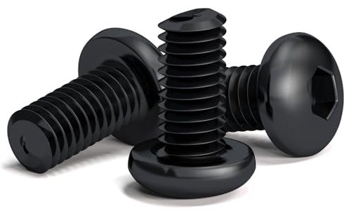 200 viti nere M3 x 6 mm con testa rotonda esagonale per chiave a brugola. Lega di acciaio classe 10.9. Lunghezza: 6 mm. Testa a bottone ISO 7380. Acciaio temprato al carbonio ad alta durezza