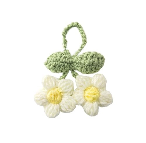 Fiori all'uncinetto, Ciondoli di orchidee di giglio di fiori all'uncinetto Decorazione for auto a mano Ciondolo for borsa Accessorio da appendere all'uncinetto(S13 11x7cm)
