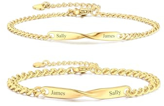 Zysta Partnerarmbänder Personalisierte Pärchen Armband mit Gravur Mobius Paar Armbänder Partner geschenke für Damen Herren Valentinstag