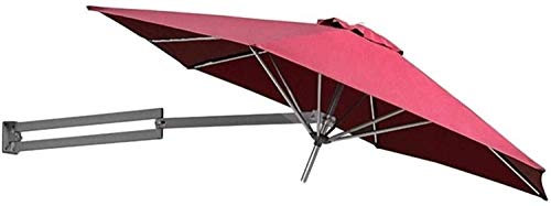 Ombrellone da giardino in alluminio con funzione inclinabile, da parete, per giardini e balconi all'aperto, soluzione portatile ed elegante