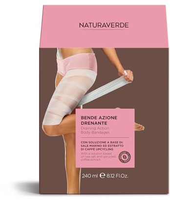 NATURAVERDE | Bende ad Azione Drenante, con Soluzione a Base di Sale Marino ed Estratto di Caffè Upcycling, 240 ml