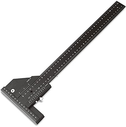 Holzbearbeitungs-Winkelmesser Holzbearbeitungswerkzeug T-Lineal Schieblehre Aluminiumlegierung Ritzlineal Tiefenmesser T-Quadrat Ritzmesswerkzeuge Markierungslehre Genaue Messung(Type A (0-280) mm)