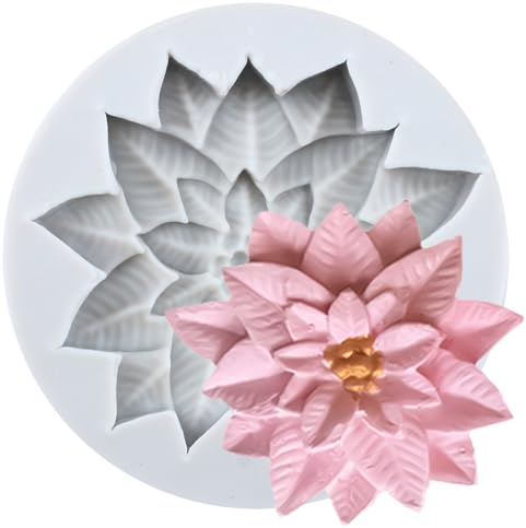MINFEIDMS 3D-Weihnachtsstern-Fondant-Süßigkeitenformen Weihnachtsstern-Silikonform für Kuchendekoration Schokolade Cupcake-Topper Zuckerpaste Polymer-Ton
