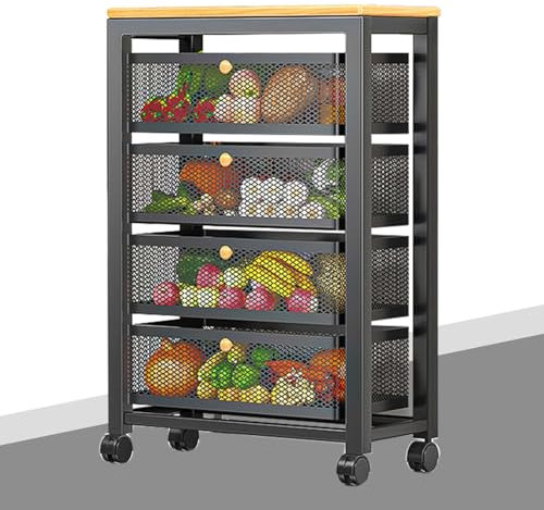Schmaler Rollwagen für Küche, Badezimmer, Waschküche, Büro, kleiner Sideboard, Aufbewahrungswagen, großer Aufbewahrungsschrank, Barschrank, mobiles Regal, Organizer mit herausziehbarem Wagen