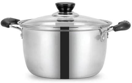YGMNQAL Suppentopf Kochgeschirr Edelstahltopf 1,5 l - 4 l Suppentopf mit doppeltem Boden Nicht magnetisches Kochen Mehrzweck-Kochgeschirr Antihaft-Pfanne Allgemeine Verwendung(20cm 2.4L)