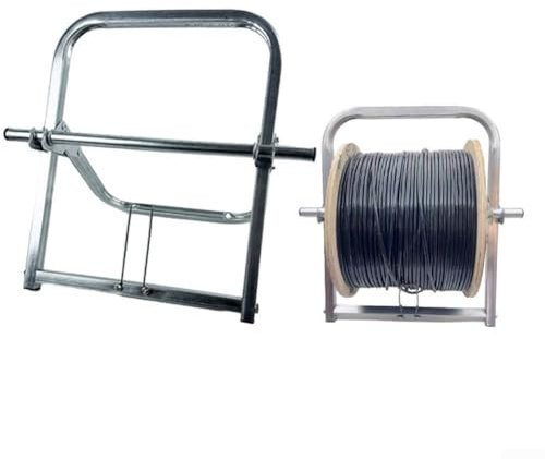 Eawfgtuw Single Axle Cable Manage Wire Rack Dispenser Holder for Cable Reels Up to 30cm Diameter, Steel Construction, Compact 41x33cm Design, Versatile for Cables, Ropes, Paracords