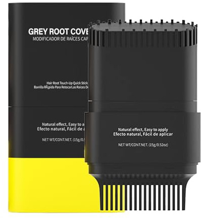 Grey Hair Coverage Color, 15g Temporary Powder Grey Hair Stick, Easy Cover Up Hairline Concealer, Waterproof Washable for Traveling, Gathering, Dating