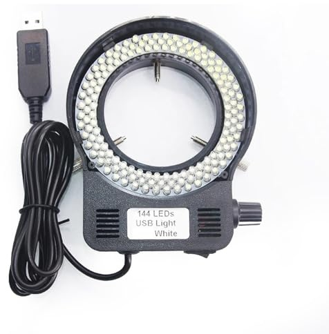 Lab Microscope Accessories Adjustable 6500K USB 5V 144 LED Ring Light illuminator Lamp For Industry Stereo Microscope Lens Camera Magnifier